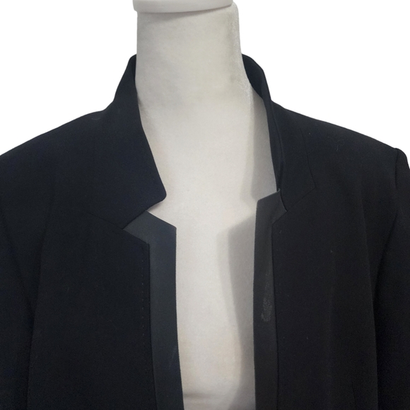 EUC Escada Black Leather Trim Wool Blend Babaasi Blazer - Picture 2 of 10